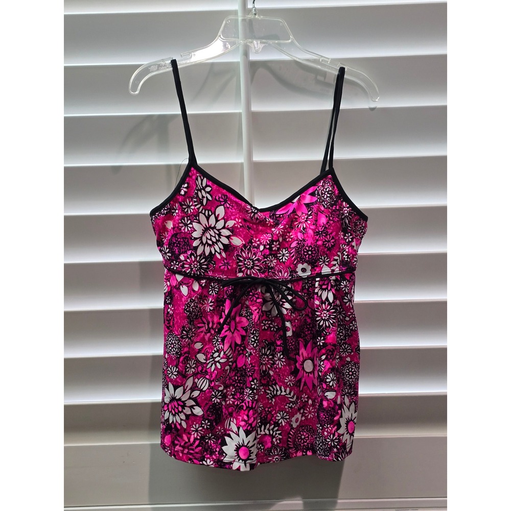 It Figures! Pink Floral Tank Top Size Large